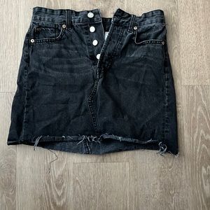 womens black jean skirt